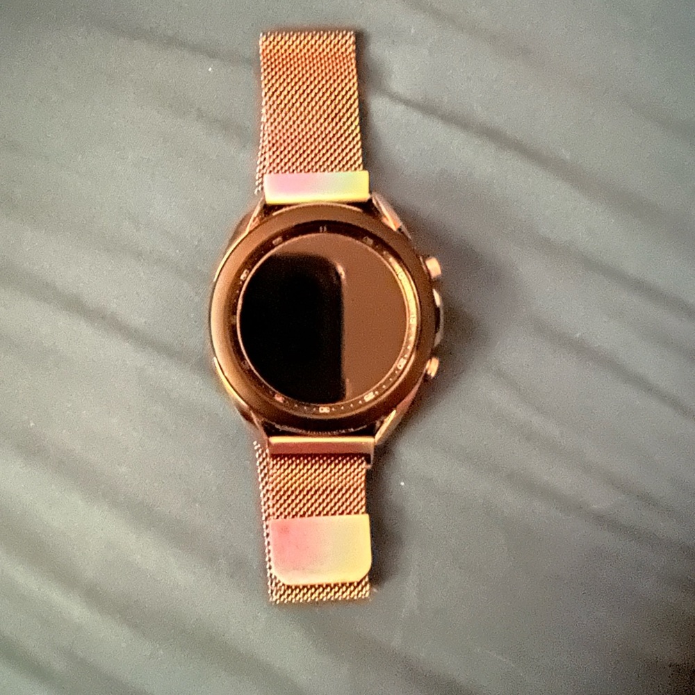Samsung watch 3 silver with multi color band 41mm with charger and box